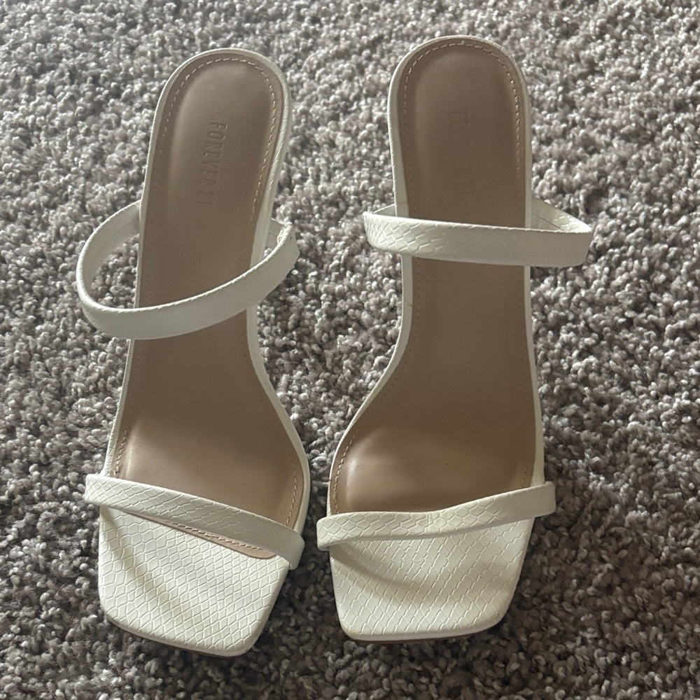 White Strappy Heels
